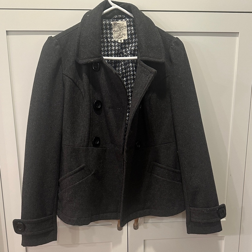 Women's Classic Charcoal Cropped Peacoat